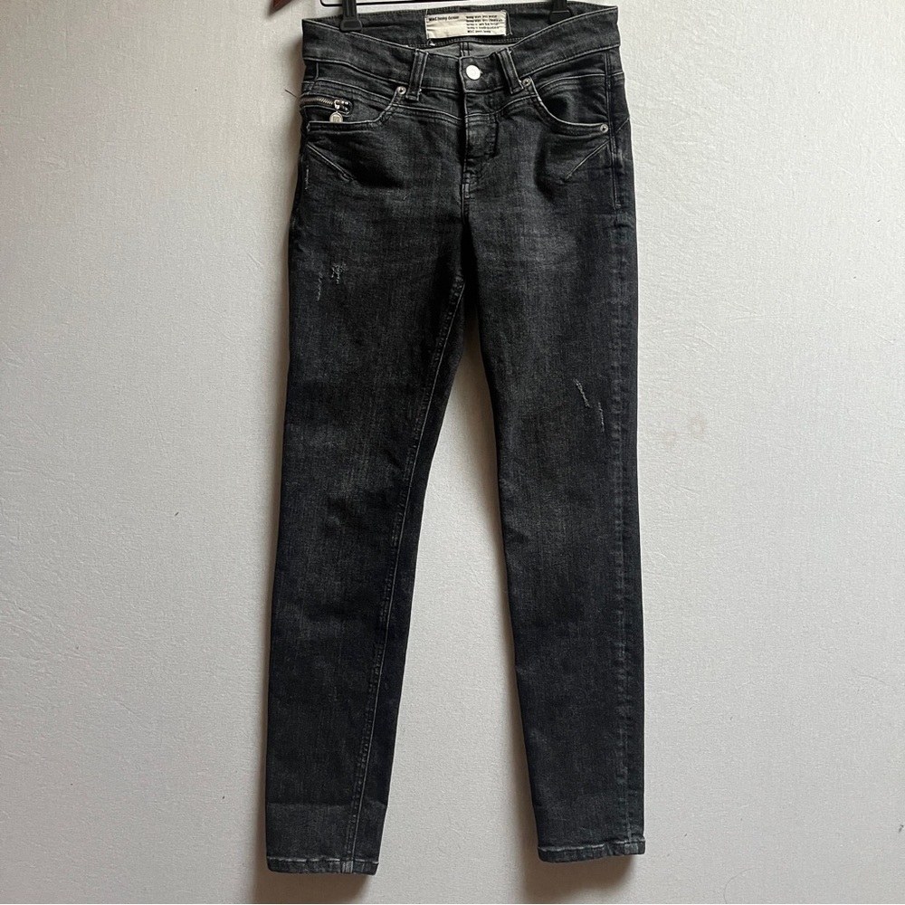 Mac Hemp Denim Women's Black Slim Mid Rise Skinny Jeans Sz 29